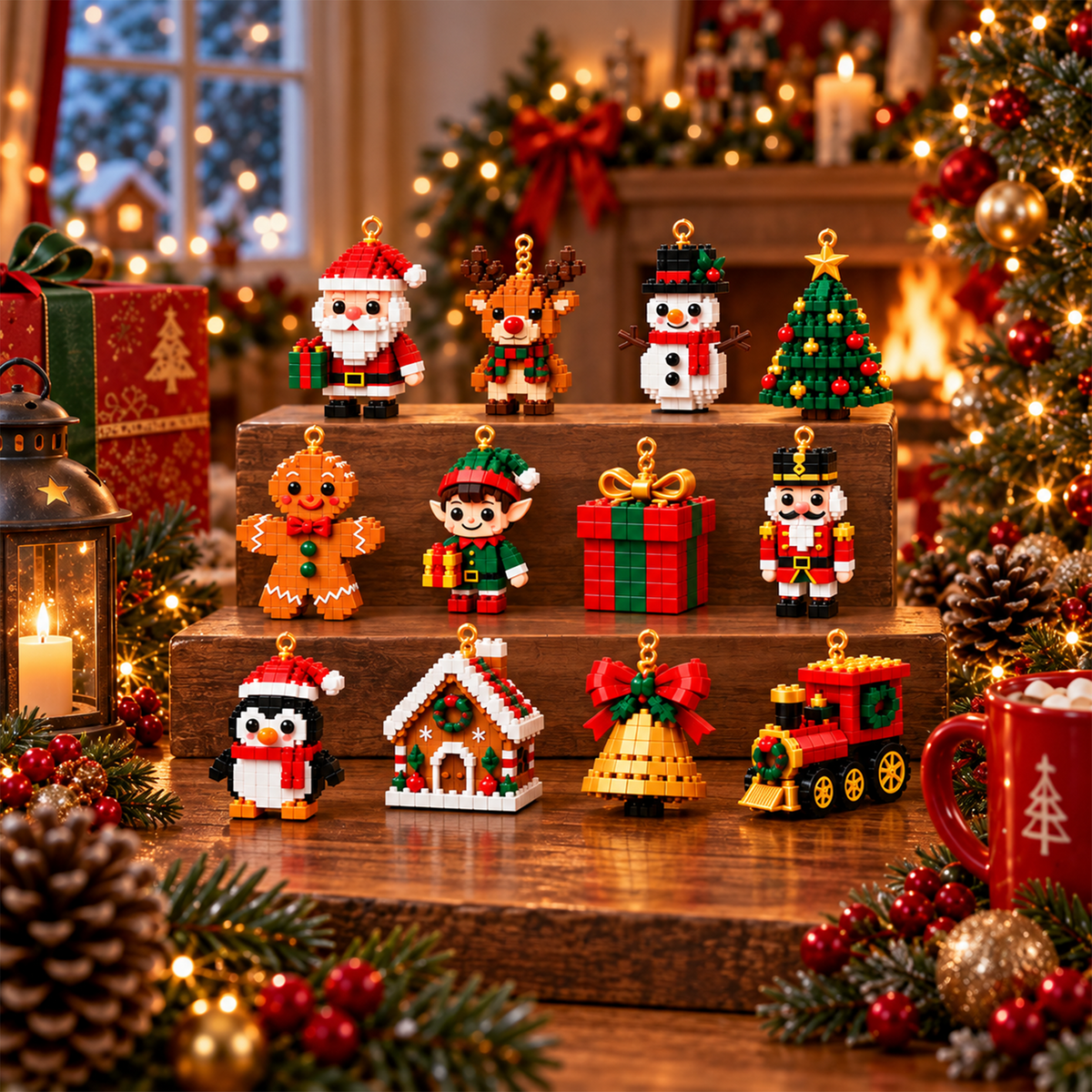 🎄 Kalendarz adwentowy z 24 mini ozdobami świątecznymi wykonanymi z kostek 🎉🎉