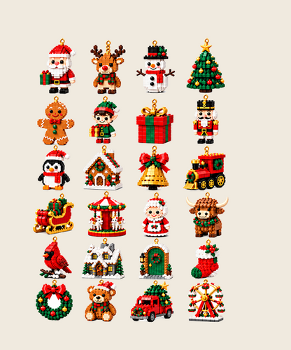 🎄 Kalendarz adwentowy z 24 mini ozdobami świątecznymi wykonanymi z kostek 🎉🎉